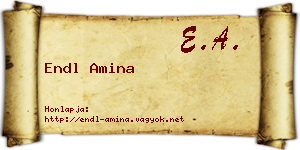 Endl Amina névjegykártya